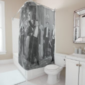 パーティーTIMEparty,ヴィンテージ，レトロ祝,ドリンク， シャワーカーテン (インサイチュ)