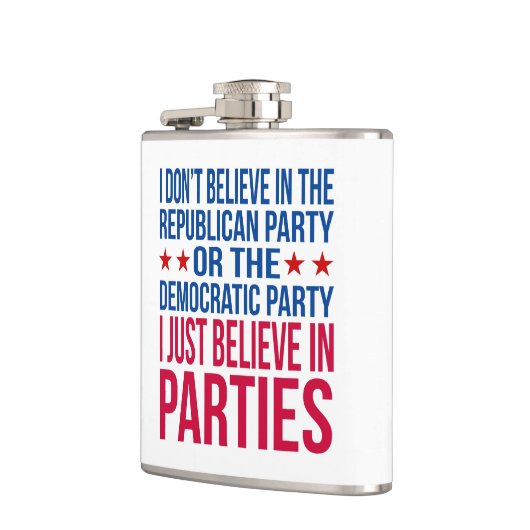 パーティ信じーでの |政治おもしろい的な青と赤 フラスク (左)
