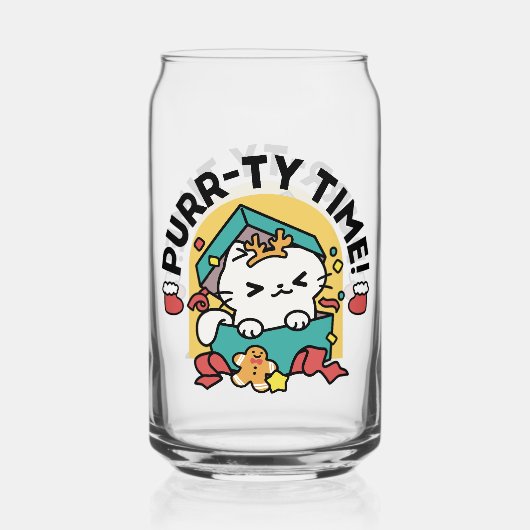 パーティ・タイム!-フェスティバルキャットクリスマスデザイン ガラス缶 (裏面)