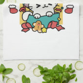 パーティ・タイム!-フェスティバルキャットクリスマスデザイン キッチンタオル (折り畳み)