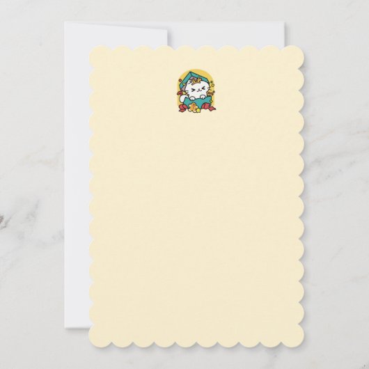 パーティ・タイム！-フェスティバルキャットクリスマスデザイン サンキューカード (裏面)