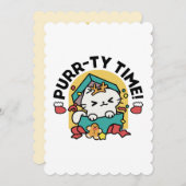 パーティ・タイム!-フェスティバルキャットクリスマスデザイン サンキューカード (正面/裏面)