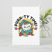 パーティ・タイム!-フェスティバルキャットクリスマスデザイン サンキューカード (スタンド正面)