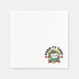 パーティ・タイム！-フェスティバルキャットクリスマスデザイン スタンダードカクテルナプキン