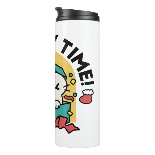 パーティ・タイム!-フェスティバルキャットクリスマスデザイン タンブラー (回転右)