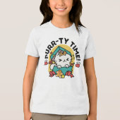 パーティ・タイム！-フェスティバルキャットクリスマスデザイン トライブレンドＴシャツ (正面)