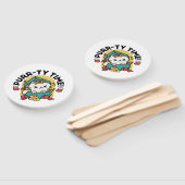 パーティ・タイム！-フェスティバルキャットクリスマスデザイン ハンドファン (組立なし)