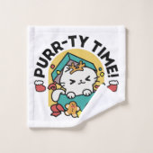 パーティ・タイム!-フェスティバルキャットクリスマスデザイン バスタオルセット (ウォッシュタオル)