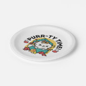 パーティ・タイム！-フェスティバルキャットクリスマスデザイン ペーパープレート (アングル)