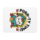 パーティ・タイム！-フェスティバルキャットクリスマスデザイン マグネット (横)