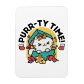 パーティ・タイム!-フェスティバルキャットクリスマスデザイン マグネット (縦)