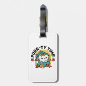 パーティ・タイム！-フェスティバルキャットクリスマスデザイン ラゲッジタグ (裏面縦)