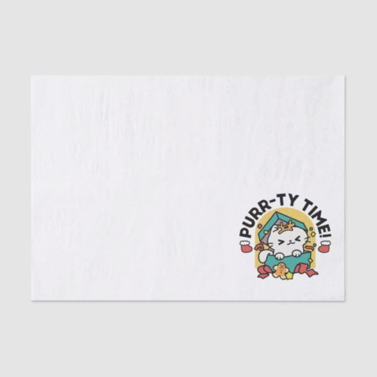 パーティ・タイム！-フェスティバルキャットクリスマスデザイン 薄葉紙 (正面)