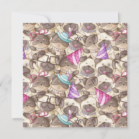 パーティ・パグのホリデーカード シーズンカード (正面)