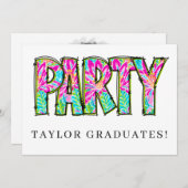 パーティ フォト 卒業 どんな イベントでも 個人用に 招待状 (正面/裏面)