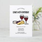 パーティ ワイン＆チーズ テイスティング バースデー クラフト カスタム 招待状 (スタンド正面)