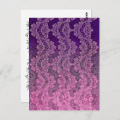 パーディゴンレース：ヴィンテージはっきりしたバーガンディとピンク ポストカード (正面/裏面)