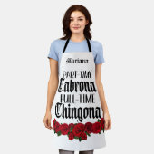パートタイムのCabronaフルタイムのChingonaエプロン エプロン (着用した状態)