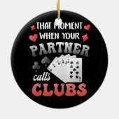 パートナーおもしろいがCを呼び出す瞬間を確認する セラミックオーナメント (裏面)