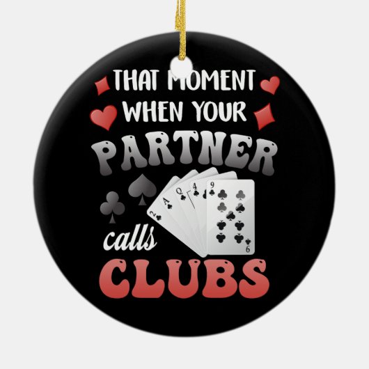 パートナーおもしろいがCを呼び出す瞬間を確認する セラミックオーナメント (裏面)