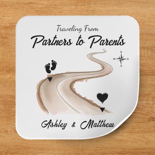 パートナーから保護者への旅行赤ちゃんシャワー スクエアシール