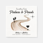 パートナーから保護者への旅行赤ちゃんシャワー スタンダードカクテルナプキン (正面)