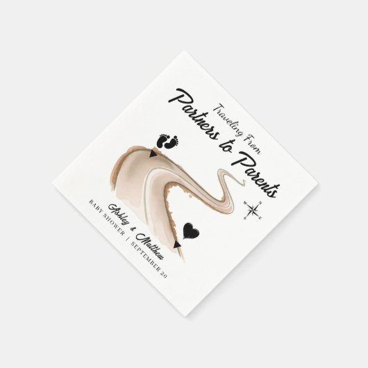 パートナーから保護者への旅行赤ちゃんシャワー スタンダードカクテルナプキン (角)