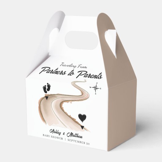 パートナーから保護者への旅行赤ちゃんシャワー フェイバーボックス (正面サイド)