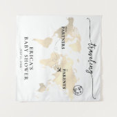 パートナーから保護者への旅行金ゴールドマップ タペストリー (正面(横))