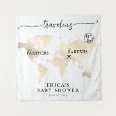 パートナーから保護者への旅行金ゴールドマップ タペストリー (正面)