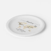 パートナーから保護者への旅行金ゴールドマップ ペーパープレート (アングル)