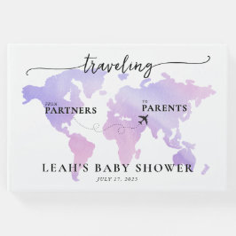 パートナーから親への旅行ピンクマップ ゲストブック