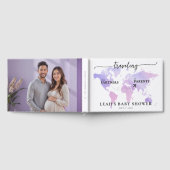 パートナーから親への旅行ピンクマップ ゲストブック (全面)