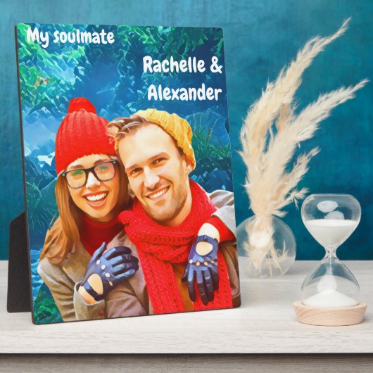 パートナーとのおもしろいメモリ フォトプラーク (側面)