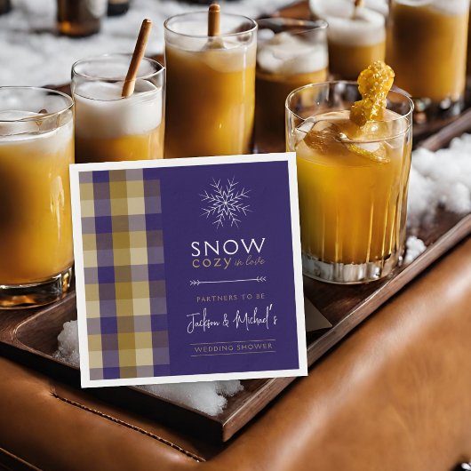 パートナーにぴったりなグランパチック ウィンター ウェディング シャワー スタンダードカクテルナプキン