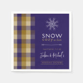 パートナーにぴったりなグランパチック ウィンター ウェディング シャワー スタンダードカクテルナプキン (正面)