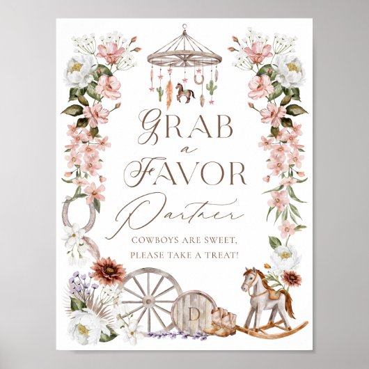 パートナーのワイルドウェスタンの赤ちゃんシャワーをつかむ ポスター (正面)
