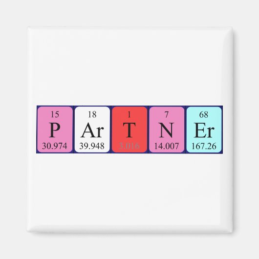 パートナーの定期テーブル名マグネット マグネット (正面)