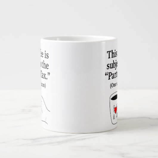 パートナーの税金 コミカル カップル コーヒーマグ ジャンボコーヒーマグカップ (正面)