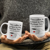 パートナーの税金 コミカル カップル コーヒーマグ ジャンボコーヒーマグカップ