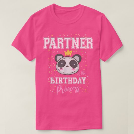 パートナーの誕生日プリンセスかわいいパンダベアB Tシャツ (デザイン正面)