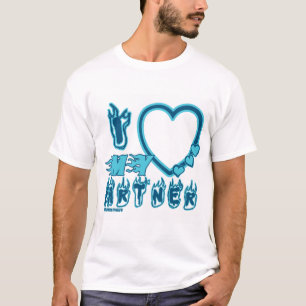  パートナーのTカスタムシャツが青で大好き Tシャツ