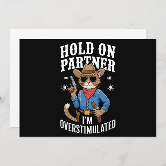 パートナーを保持する私は過剰に刺激されたレトロ西部 招待状 (正面/裏面)