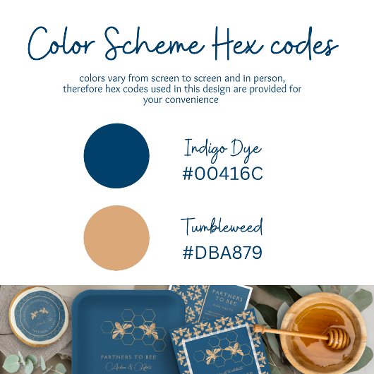 パートナーズ・トゥ・ビー インディゴ&ハニカム ウェディングシャワーのお供に スタンダードランチョンナプキン