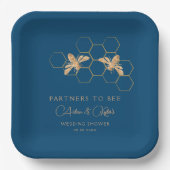 パートナーズ・トゥ・ビー インドゴー & ハニカム ウェディング シャワーのお供 ペーパープレート (正面)