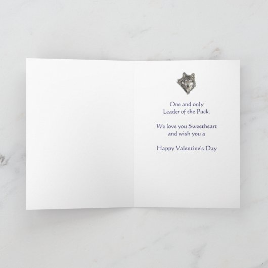 パートナー愛のリーダーのパックウルフバレンタイン シーズンカード (内部)