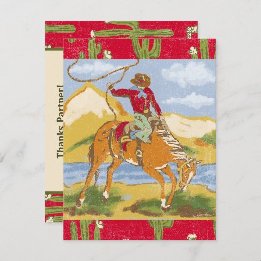 パートナー感謝していウェスタンワイルドウエストカウボーイロデオ ポストカード (正面/裏面)