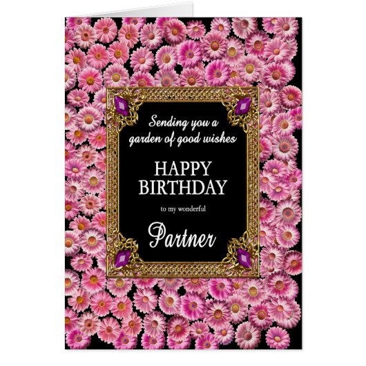 パートナー誕生日ピンクデイジー (正面)