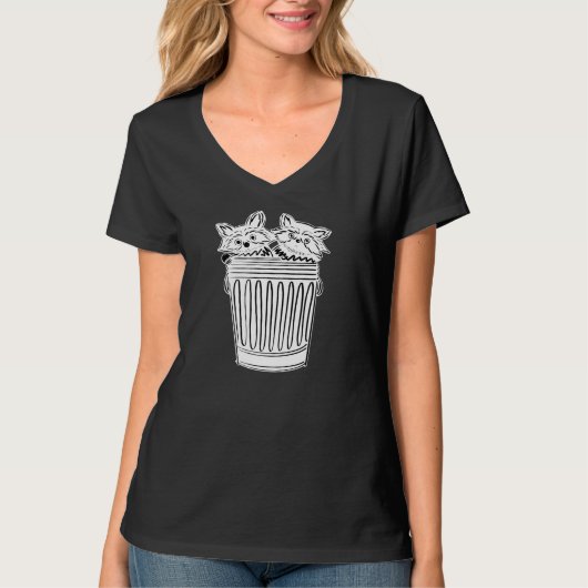 パートナー・イン・クライム 黒白VネックTシャツ Tシャツ (正面)