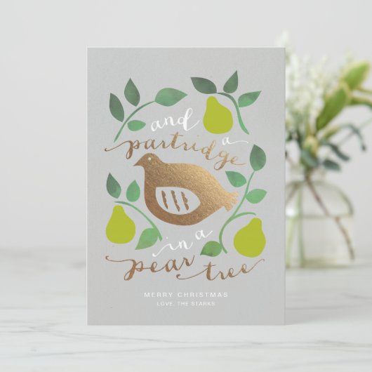 パートリッジインアピアツリークリスマスラベルカード シーズンカード (スタンド正面)